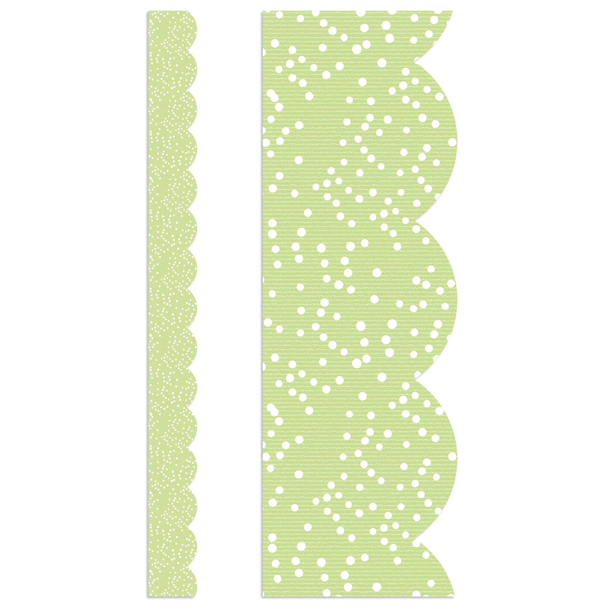 Carson Dellosa® Education Crafty & Cool Light Green with Dots Scallop Borders, 6 Packs of 13
